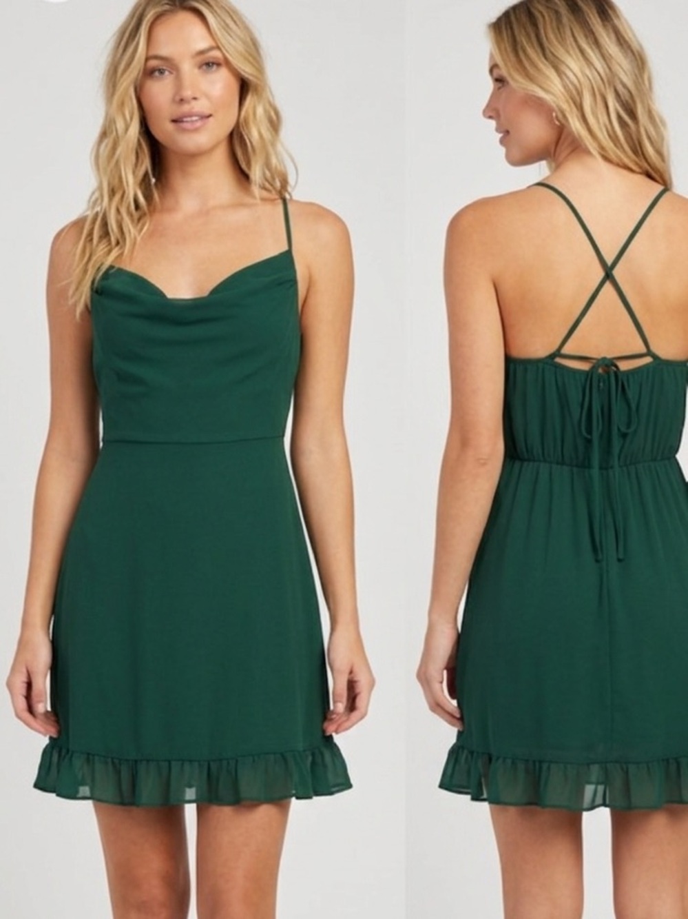 Rewind Juniors' Rewind Cowlneck Skater Dress small